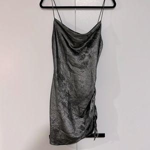Soft and form fitting silver chrome dress from topshop US size 4, fits small